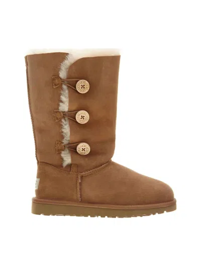Ugg Kids' Bailey Button Triplet Boots In 褐色