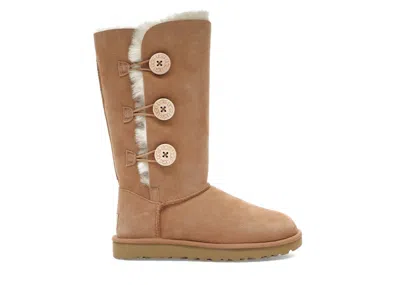 Pre-owned Ugg Bailey Button Triplet Ii Boot (women's) Sneakers In Chestnut