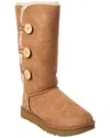 Ugg Bailey Button Triplet Ii Suede & Shearling Boot In Brown
