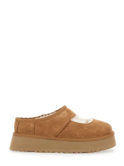 Ugg 'bea Mary Jane' Brown Mules With Cut-out Detail In Suede Woman