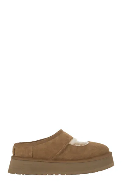 Ugg 'bea Mary Jane' Brown Mules With Cut-out Detail