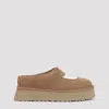 Ugg Suede Slippers With Plush Mutton Lining In Brown