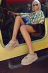 Ugg Women's Bea Shearling Platform Mary Jane Shoe In Mustard Seed, Women's At Urban Outfitters