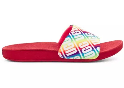 Pre-owned Ugg Beach Slide (kids) Sneakers In Rainbow/red