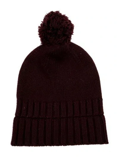 Pre-owned Ugg Beanie Hat In Burgundy
