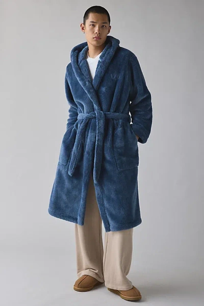 Ugg Beckett Plush Robe In Dark Wave, Men's At Urban Outfitters In Blue