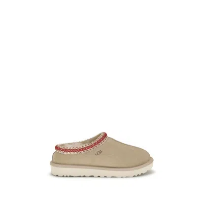 Ugg Beige Calf Leather Bos Taurus Mules In Multi