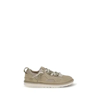 Ugg Beige Calf Leather Bos Taurus Sneakers In Green