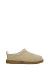 Ugg Short Suede Ankle Boots With Shearling Lining And Pull Tab In Neutral