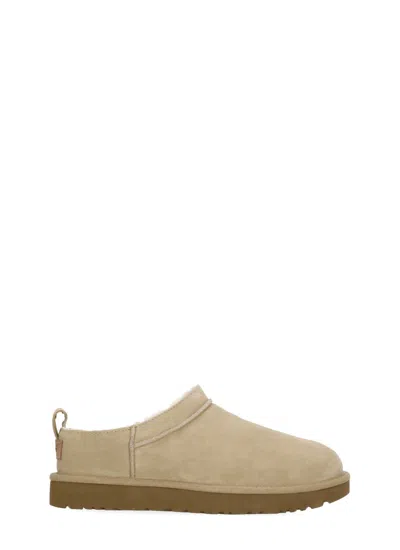 Ugg Beige Classic Micro Shearling Loafers In Neutral