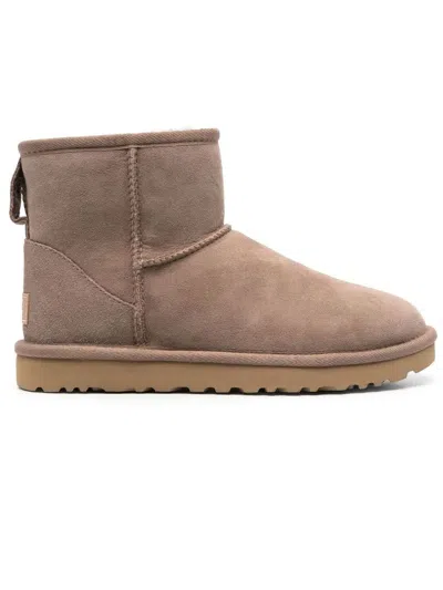 Ugg Beige Classic Mini Ii Ankle Boots In Caribou