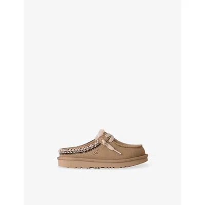 Ugg Beige Kids' Tasman Suede Mules Eur 38 / 5 Uk In Sand