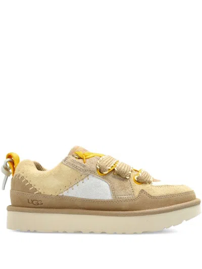 UGG WOMEN BEIGE LACE-UP SNEAKERS, 8.5 LUXURY SNEAKERS FOR WOMEN DARVEYS