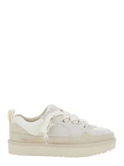Ugg Beige Lace Up Sneakers In Sand