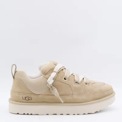 Ugg Beige Leather Lo Lowmel Sneakers In Neutral