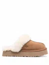 Ugg Disquette Suede Flat Mules In Beige