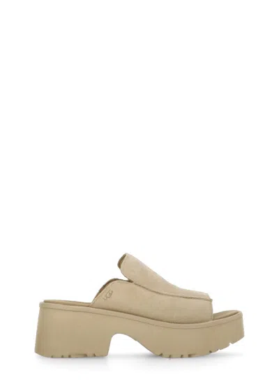 Ugg Beige New Heights Slide Ankle Sandals
