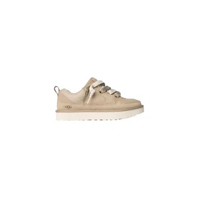 Ugg Beige Suede Leather Chunky Sneakers In Neutral