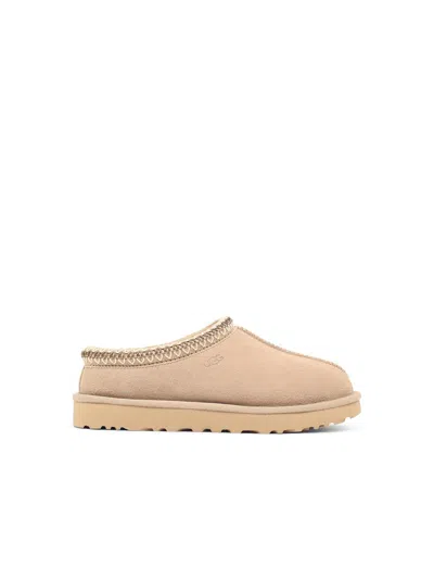 Ugg Beige Tasman Ii Suede Slippers In Animal Print
