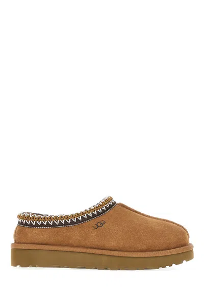 Ugg Biscuit Suede Tasman Slippers In Brown