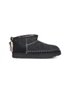 Ugg Black Classic Ultra Mini Biarritz Ankle Boots In Black