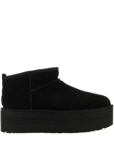 UGG BLACK 'CLASSIC ULTRA MINI' PLATFORM ANKLE BOOT