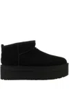 Ugg Ultramini Black Boots With Platform In Suede Woman In Black