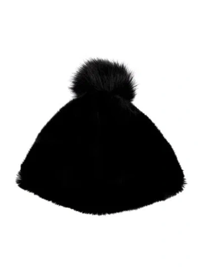 Pre-owned Ugg Black Faux Fur  Beanie Winter Hat