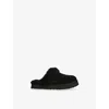 Ugg Black Kids' Disquette Shearling-lined Suede Slippers Eur 36 /3.5 Uk In Black