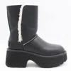 Ugg Stylish Platform Ankle Boots With Round Toe In Black