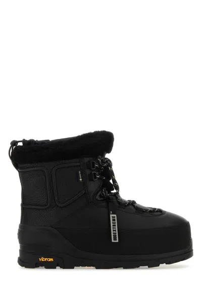 UGG UGG BLACK LEATHER SHASTA ANKLE BOOTS