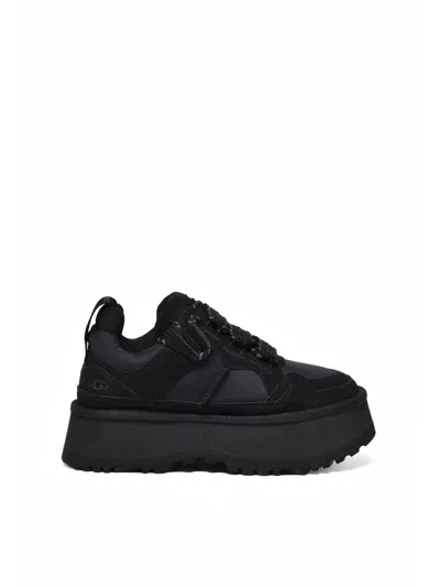 Ugg Black Leather-blend Platform Sneakers
