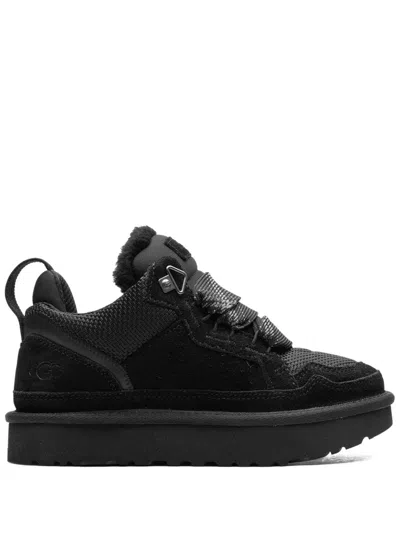 Ugg Black Lowmel Suede And Textile Low-top Sneakers