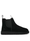 Ugg Short Elastic Panel Boots In Black