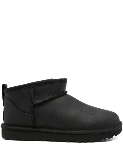 Ugg Classic Ultra Mini Leather Boot In Black