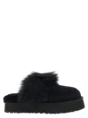 Ugg Disquette Chalet Suede And Sheepskin Slippers In Black