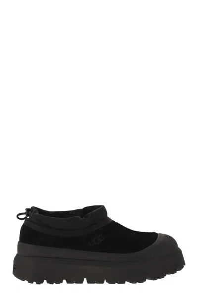 Ugg Black Suede And Rubber Tasman Weather Hybrid Slip-ons