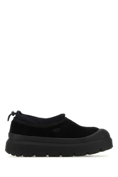 Ugg Black Suede And Rubber Tasman Weather Hybrid Slip-ons In Bblc