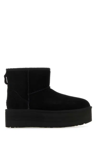 Ugg Black Suede Classic Mini Platform Ankle Boots