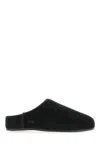 Ugg Slip On Suede Flat Sole Slippers In Black