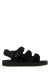 Ugg Mens Black Goldencoast Multi-strap Suede And Mesh-blend Flat Sandals In Black