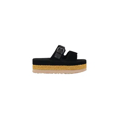 UGG BLACK SUEDE LEATHER SANDAL