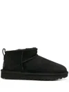 Ugg Black Ultra Mini Boots In Suede Woman In Black