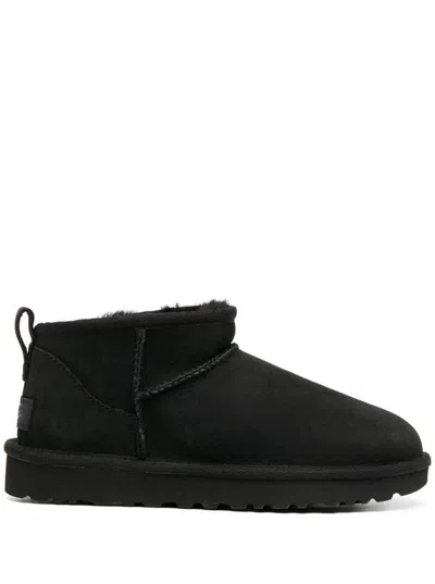 UGG BLACK 'ULTRA MINI' BOOTS IN SUEDE WOMAN