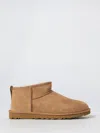 Ugg Classic Ultra Mini Low Heels Ankle Boots In Leather Color Suede In Brown