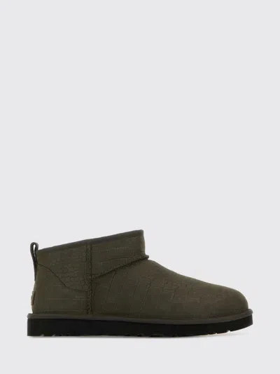 Ugg Classic Ultra Mini Crocodile Print Nubuck Ankle Boot In Green