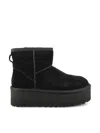 Ugg Classic Mini Platform Womens Suede Ankle Boots In Black