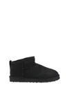 Ugg Round Toe Short Suede Boot In Black