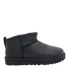 Ugg Classic Ultra Mini Leather Boot In Black