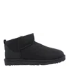 Ugg Round Toe Short Suede Boot In Black